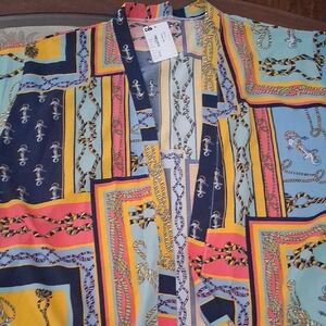 Colorful Geometric Patterned Blouse